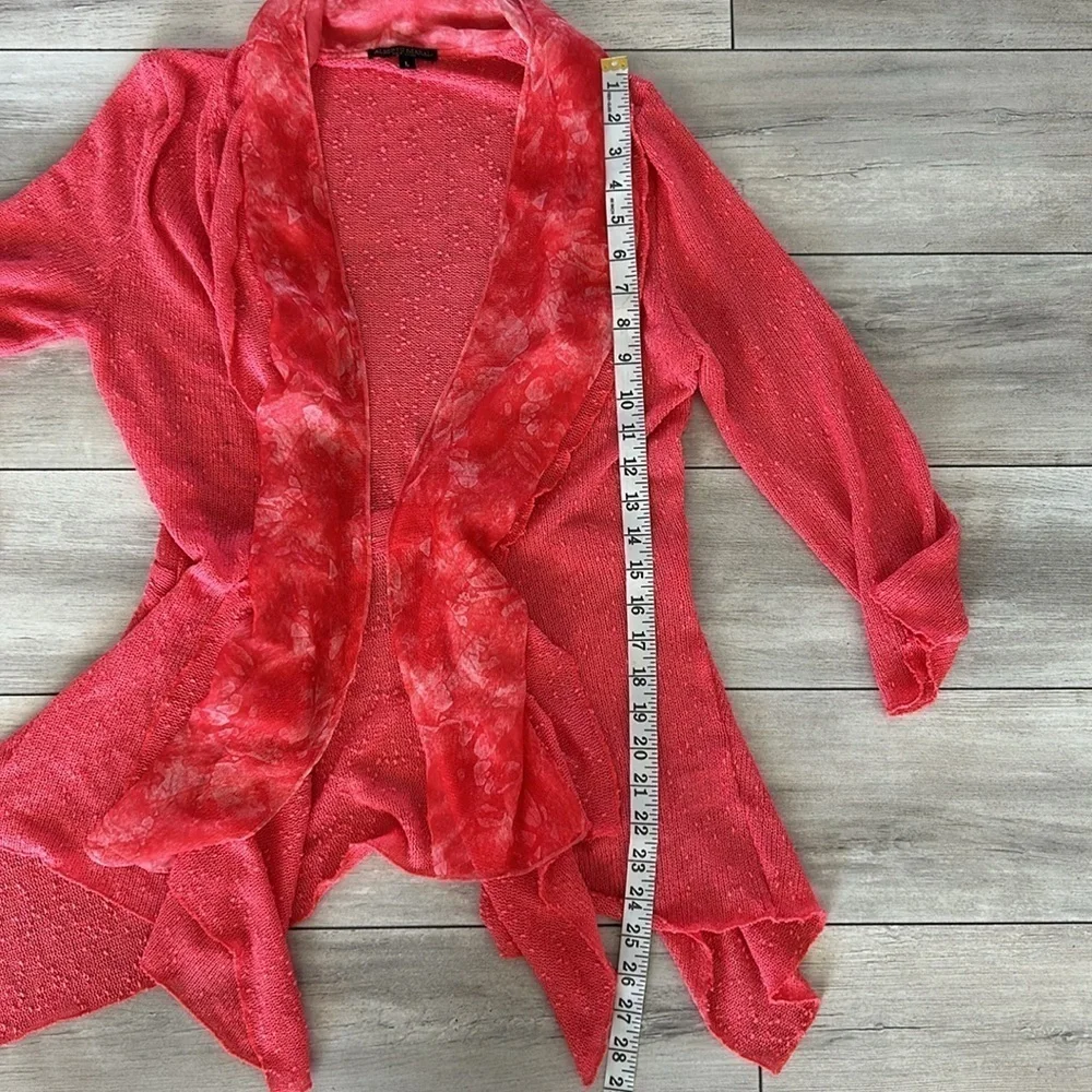 Alberto Makali Vibrant Coral Pink Open front Cardigan size large